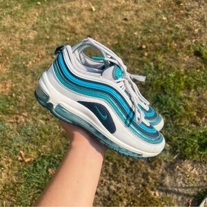 Nike Air Max 97 RF GS Teal Blue White Running Shoes Sneakers BV0050-100 Size 8